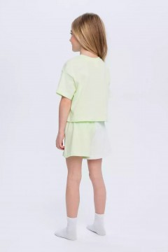 Пижама для девочки зелёная с шортами Vulpes 1013SS24 Familiy(фото3)